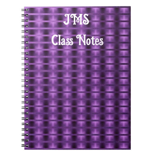 Caderno Espiral Abstrato Roxo - Personalizável (Frente)