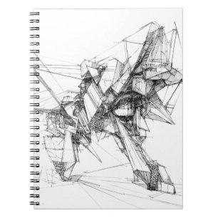 Caderno Espiral Abstrato Sci-Fi