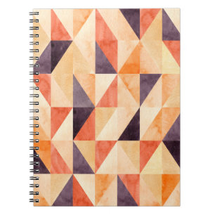 Caderno Espiral Abstrato sem costura com mosaico triangular e