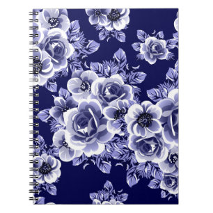 Caderno Espiral Abstrato sem costura com plantas, plantas aromátic