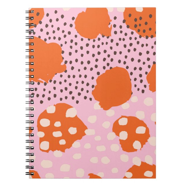 Caderno Espiral Abstrato sem falhas com Traços de Pincel. Beau (Frente)