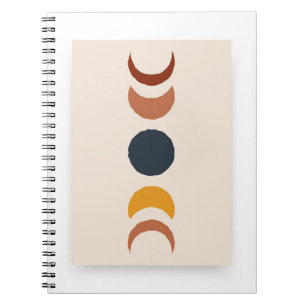 Caderno Espiral Abstrato Sun Moon Boho Posters