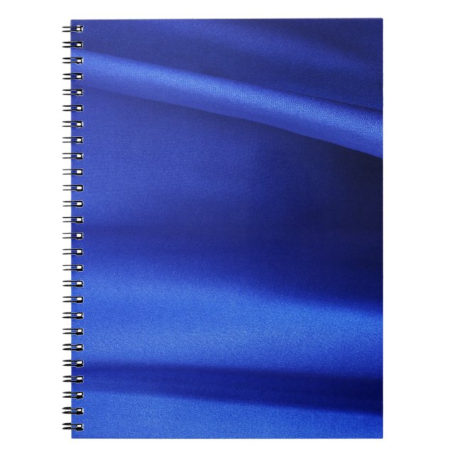 Caderno Espiral Abstrato Tecido de Seda Azul (Frente)