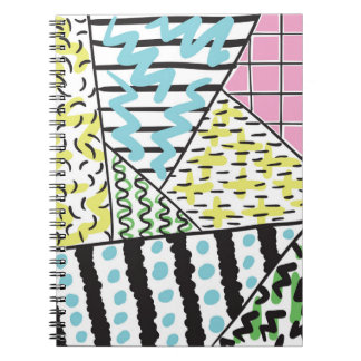 Caderno Espiral Abstrato três: Arte de fundo desenhada à mão.