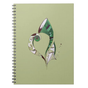 Caderno Espiral Abstrato Verde moderno ilustração desenhada com 