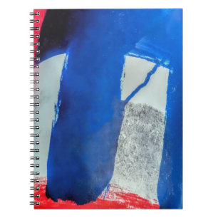 Caderno Espiral Abstrato vermelho, branco e azul - notebook