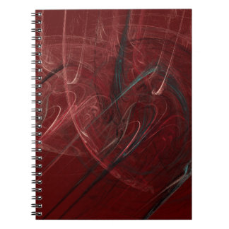 Caderno Espiral Abstrato vermelho e preto