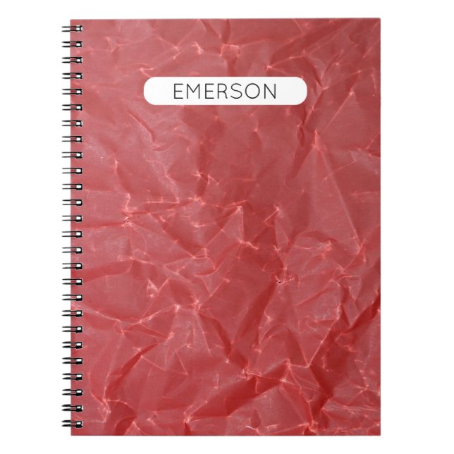 Caderno Espiral Abstrato Vermelho Personalizado (Frente)