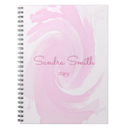 Caderno Espiral Abstrato Watercolor Pink Pincel Traços Espiral
