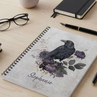Caderno Espiral Academia Sombria e Obscura Corvo Espiral