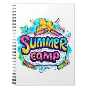 Caderno Espiral Acampamento de Verão - Colorido Acampamento de Ver