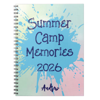 Caderno Espiral Acampamento de verão personalizado para dormir for