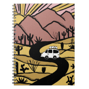 Caderno Espiral Acampamento na estrada do deserto da Vanlife