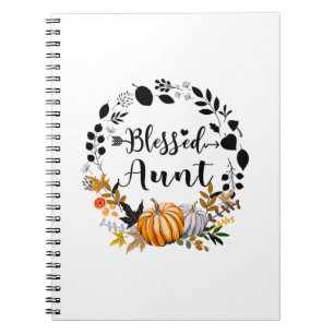 Caderno Espiral Ação de Graças Abençoada Tia Pumpkin Ação de Graça