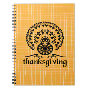 Caderno Espiral Ação de Graças Mandala Turquia Boho Folk Art