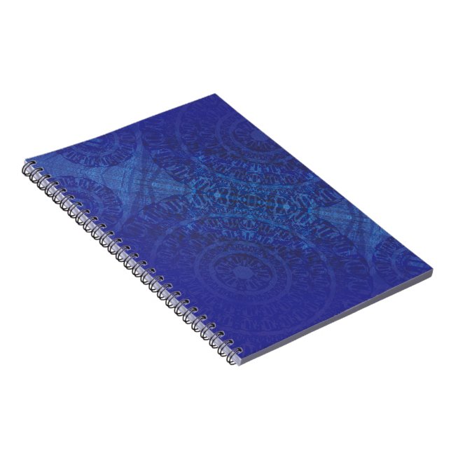 Caderno Espiral Aceitação | Medalhões Blue Indigo Violet Boho (Lado Direito)