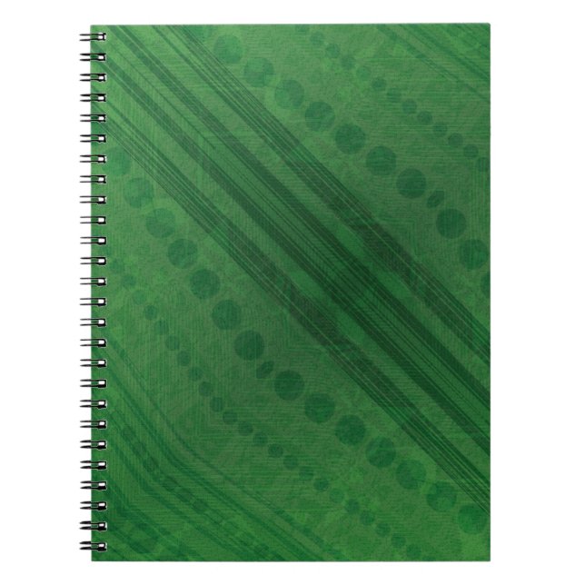 Caderno Espiral Aceitação | Padrão de Boho Eclético Verde (Frente)