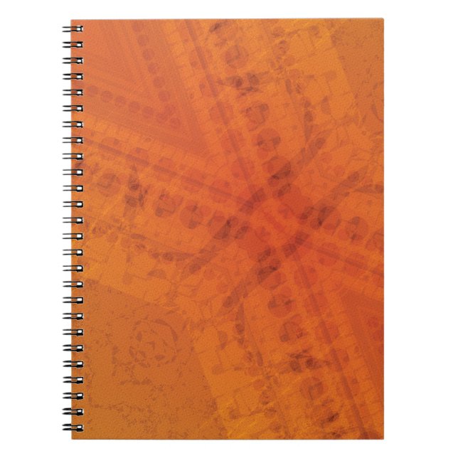 Caderno Espiral Aceitação | Padrão do Shibori Amarelo Vermelho Lar (Frente)