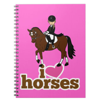 Caderno Espiral Acessório Personalizado de Cavalo e Dressagem de C
