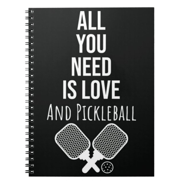 Caderno Espiral Acessórios de Pickleball Oferece ideias Notebook e (Frente)