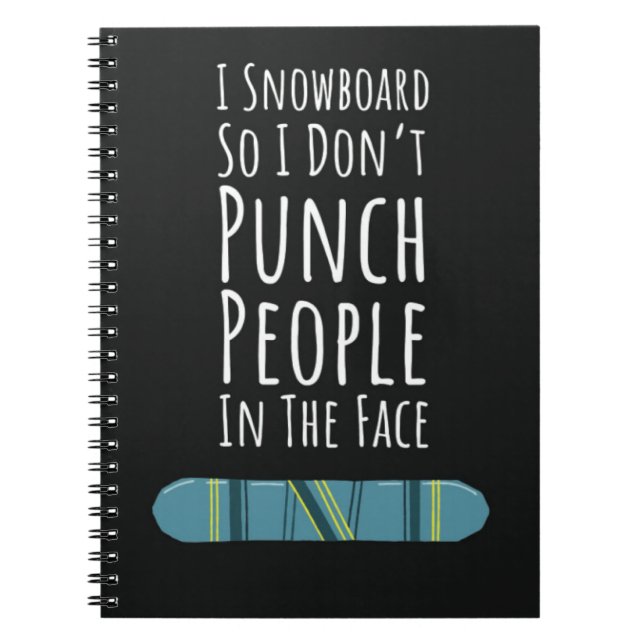 Caderno Espiral Acessórios de Snowboard Presentes de Inverno Snowb (Frente)