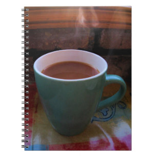 Caderno Espiral Acordar com uma taça quente de café