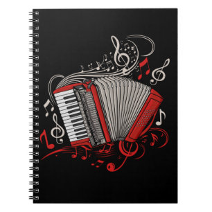 Caderno Espiral Acordião de Música Folclórica do Jogador Acordião