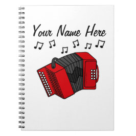 Caderno Espiral Acordion Folk Musical Teacher Personalizado