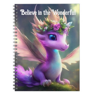 Caderno Espiral Acredite no Maravilhoso - Dragão Fada Roxo