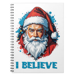 Caderno Espiral Acredito em Santa Claus Grafite Style Design