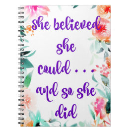 Caderno Espiral "Acreditou que poderia" girar/Diário da arte