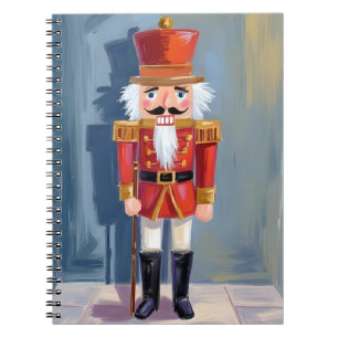 Caderno Espiral Acrililado do Natal Soldado Vermelho Aquarela