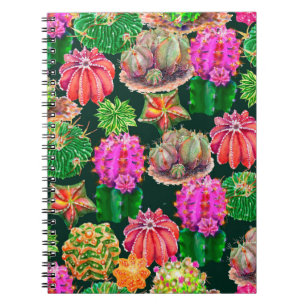Caderno Espiral ?actus sem costura, padrão floral, wallpap