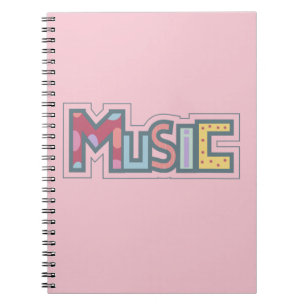 Caderno Espiral adesivo colorido de música