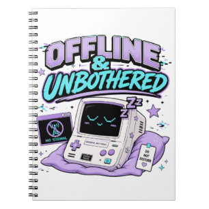 Caderno Espiral Adesivo Retro Offline e Sem Perturbações
