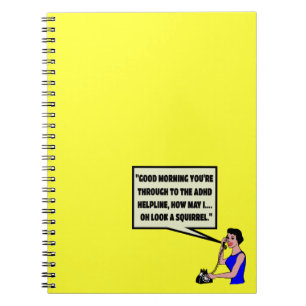 Caderno Espiral ADHD engraçado