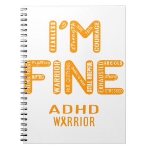 Caderno Espiral ADHD Warrior - ESTOU BEM