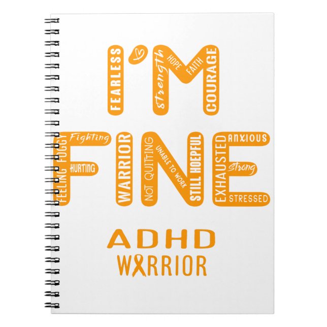 Caderno Espiral ADHD Warrior - ESTOU BEM (Frente)