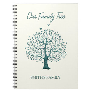 Caderno Espiral Adicionar nome à Design da árvore da família Raots