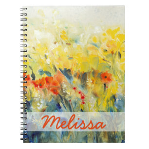 Caderno Espiral Adicionar Seu Nome Flores — Via II