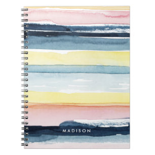 Caderno Espiral Adicionar Seu Nome  Fluxo Sunset I