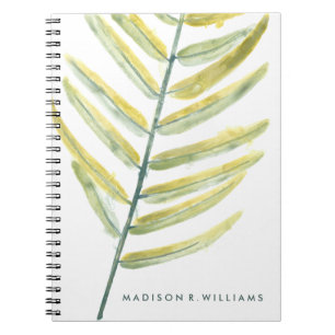 Caderno Espiral Adicionar Seu Nome Impressões Verdantes VII