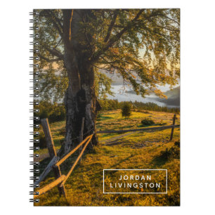 Caderno Espiral Adicione seu alvorecer   enevoado conhecido em uma