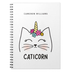 Caderno Espiral Adicione seu conhecido Caticorn