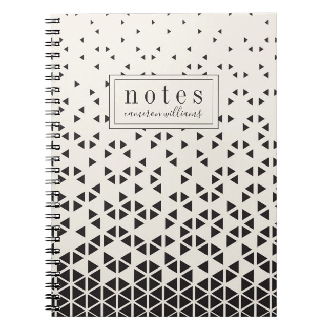 Caderno Espiral Adicione seu design geométrico | abstrato (Frente)