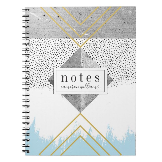 Caderno Espiral Adicione seu design moderno | abstrato conhecido (Frente)