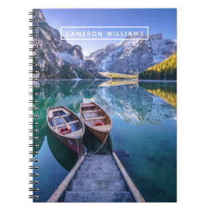 Caderno Espiral Adicione seu nome   Lago Braies   Dolomite Alps, I