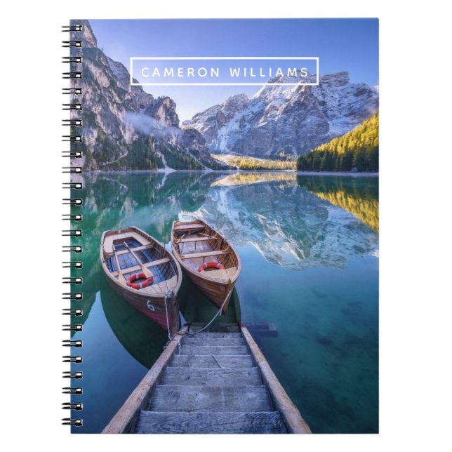 Caderno Espiral Adicione seu nome | Lago Braies | Dolomite Alps, I (Frente)