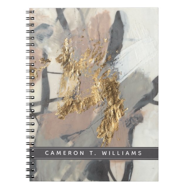 Caderno Espiral Adicione seu nome | Ouro Blush (Frente)