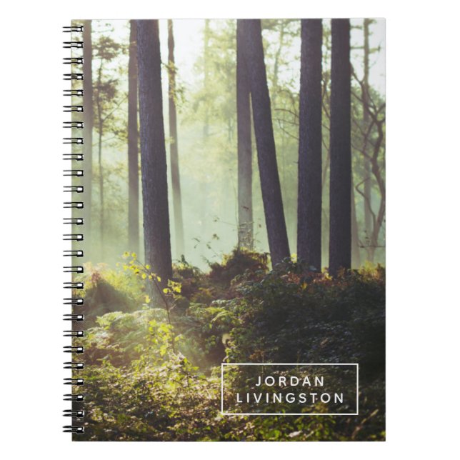 Caderno Espiral Adicione seu nome | Patch de Underbrush na Florest (Frente)